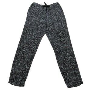 REVOLVE Overlover Pants Yucca Linen Printed Purple Green High Rise Drawstring 30